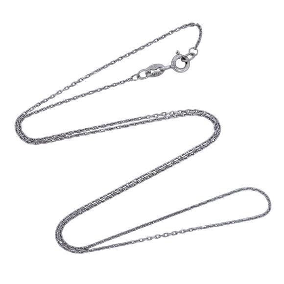 Cable Link Chain Necklace | Italian Vintage Sterling Silver 925 | 18" - Picture 1 of 4